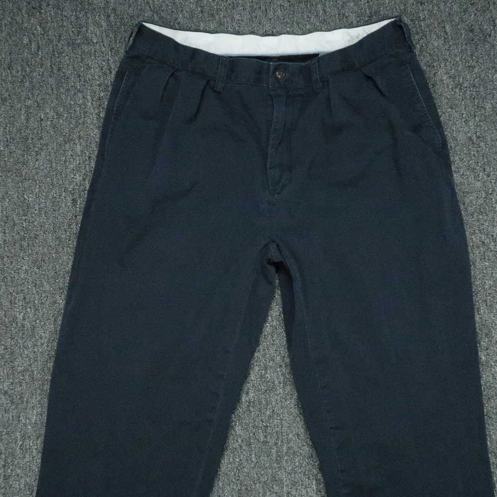 Polo Ralph Lauren Pants Mens 35x32 Blue‎ Chino Double Pleat Classic Fit Trouser